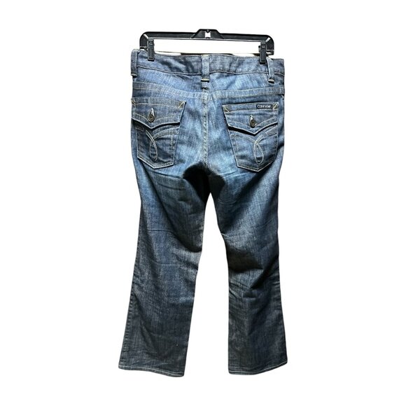Awesome Calvin Klein Jeans Straight Women's 12 Blue Dark Wash Denim Lean Bootcut - Picture 1 of 11